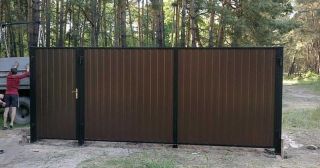Купить распашные ворота из профнастила Тулун, цена от 2758 руб.
